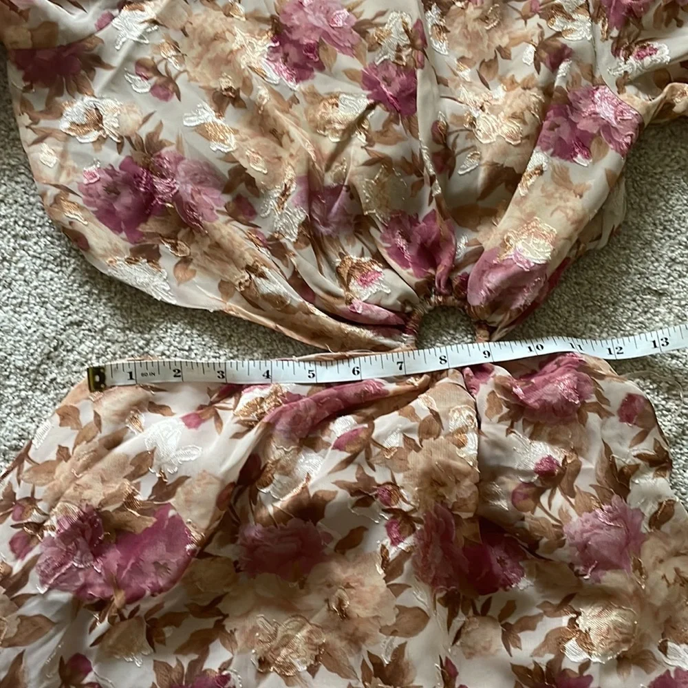 En Saison Lissandra Pink Multi Floral Cut-Out Detail Midi Dress, sz S - Picture 13 of 16